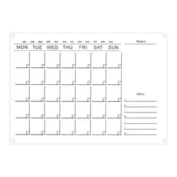 Acrylic Reusable Monthly Calendar Whiteboard Study Wall Weekly Planner Schedule Itinerary Note Board Memo