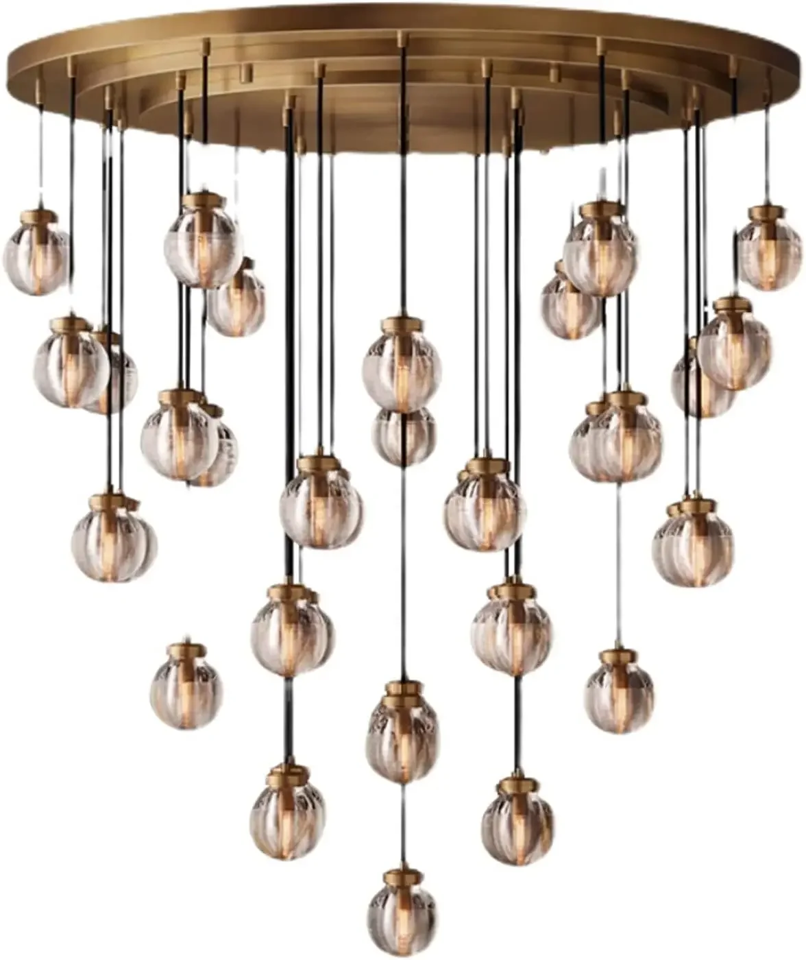 YECTSKILED Chandeliers , Villa Duplex Chandelier, Italian Minimalist Personality All Copper Lamp Pendant Light, Living Room Ligh