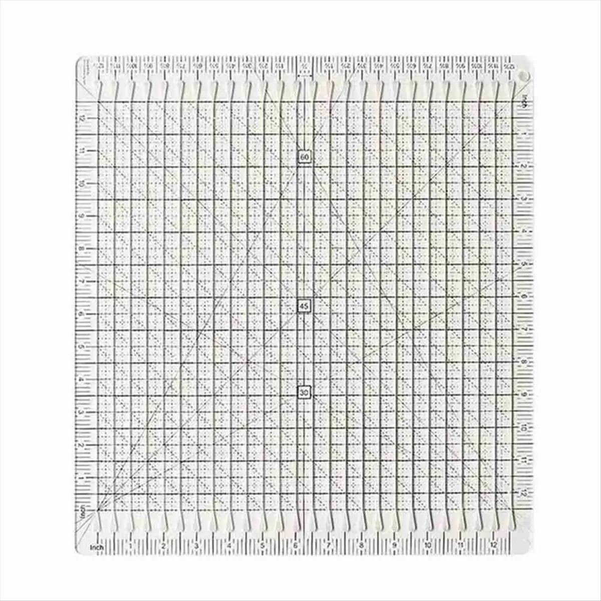 Y17A Sewing Supplies Sewing Ruler Template DIY Craft 12 Inch T-Shirts Ruler Patchwork 5-in-1 Quilt Cutting Ruler