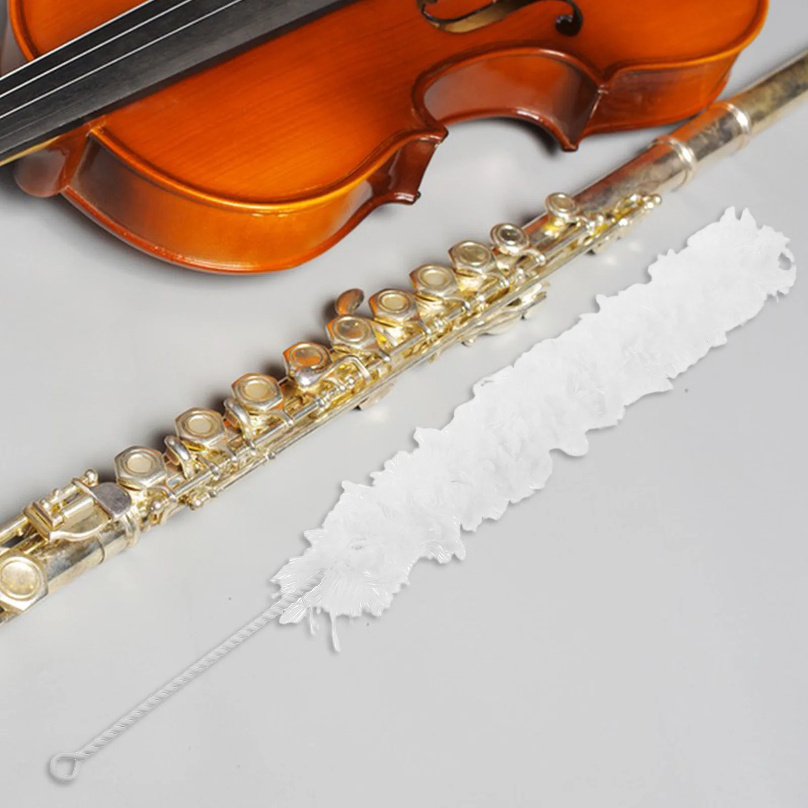 

Flute Cleaning Brush Clarinet Instrument White Metal Brushes for Musical Instruments