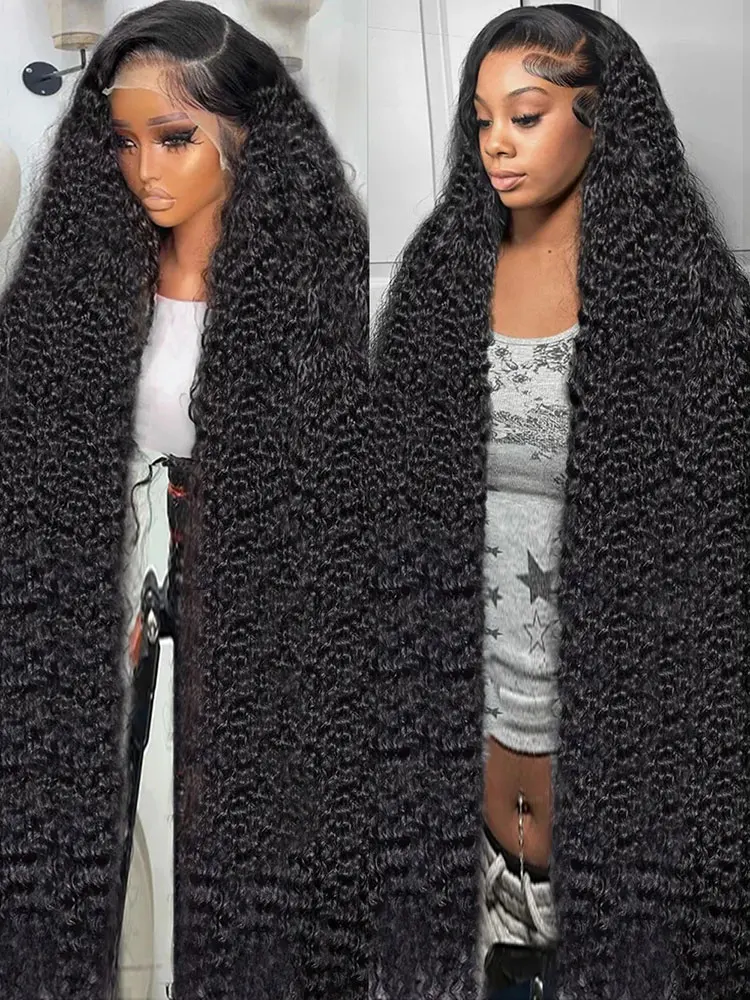 

300% HD Transparent 13x6 Deep Wave Lace Frontal Wigs 40 46 Inch Water Curly Human Hair Wigs Remy 13x4 Lace Front Wigs For Women