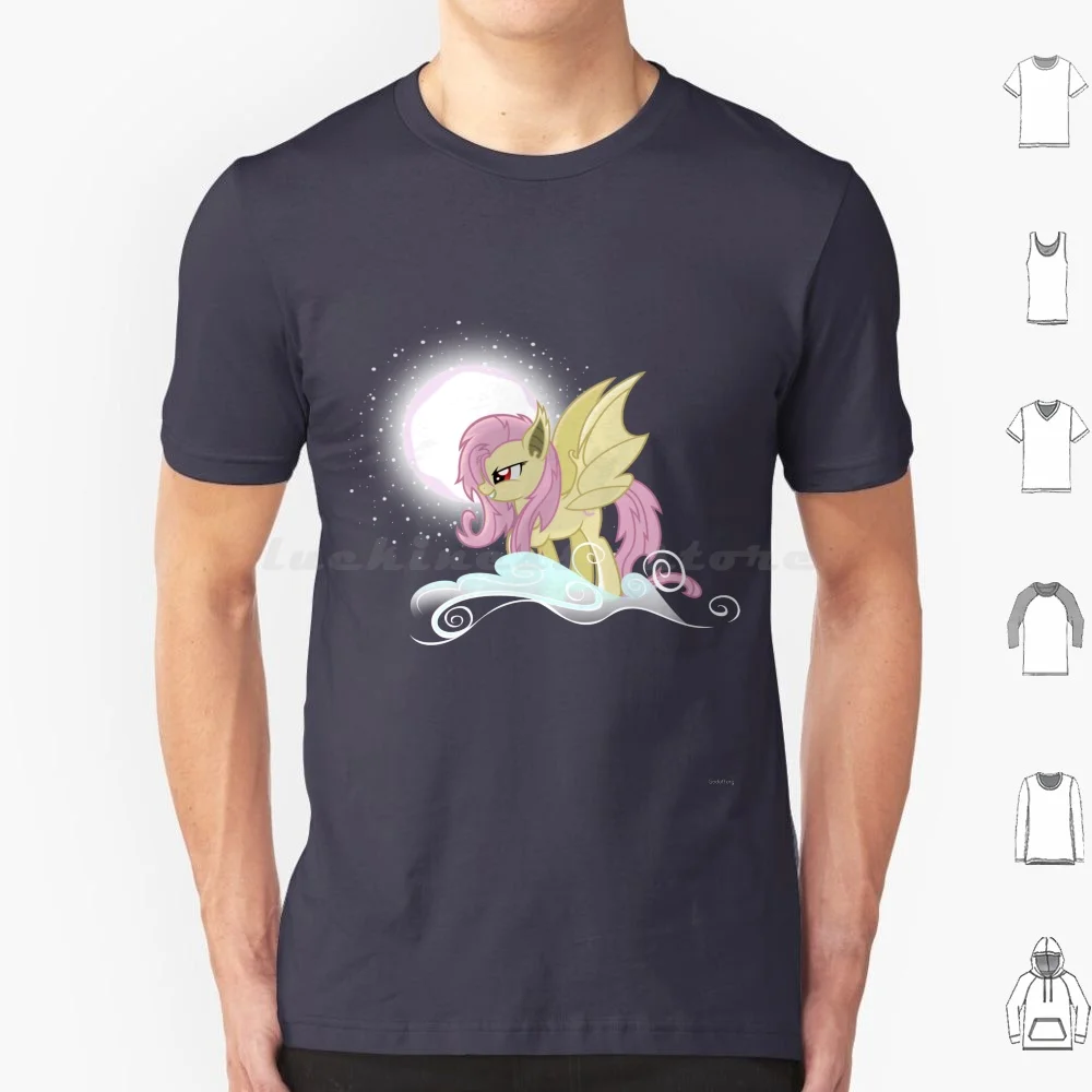 Flutterbat-The Moon T Shirt 6Xl Cotton Cool Tee Flutterbat Fluttershy Luna Mlp Brony