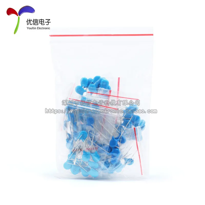 2KV high-voltage porcelain capacitor package, common component package 102K-681K, a total of 10 kinds, 10 of each