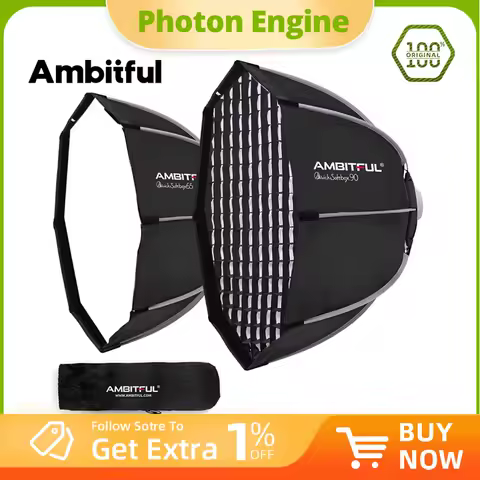 Ambitful QS65 65cm QS90 90cm Quickly Release Bowens Mount Octagon Softbox + Honeycomb Grid Outdoor Soft Box for Studio Flash