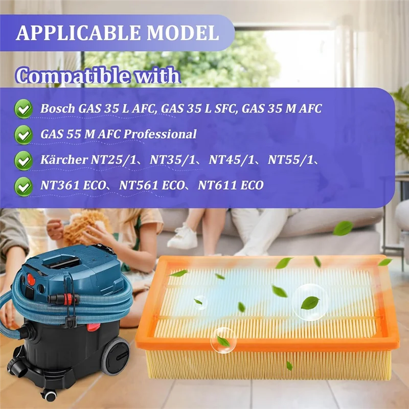 BAAM-Kit de filtro de vacío plisado plano para Gas 35 L/M SFC,AFC Professional, modelos de piezas de recambio de aspiradora