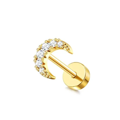 Gold Flat Back Stud Earrings for Women