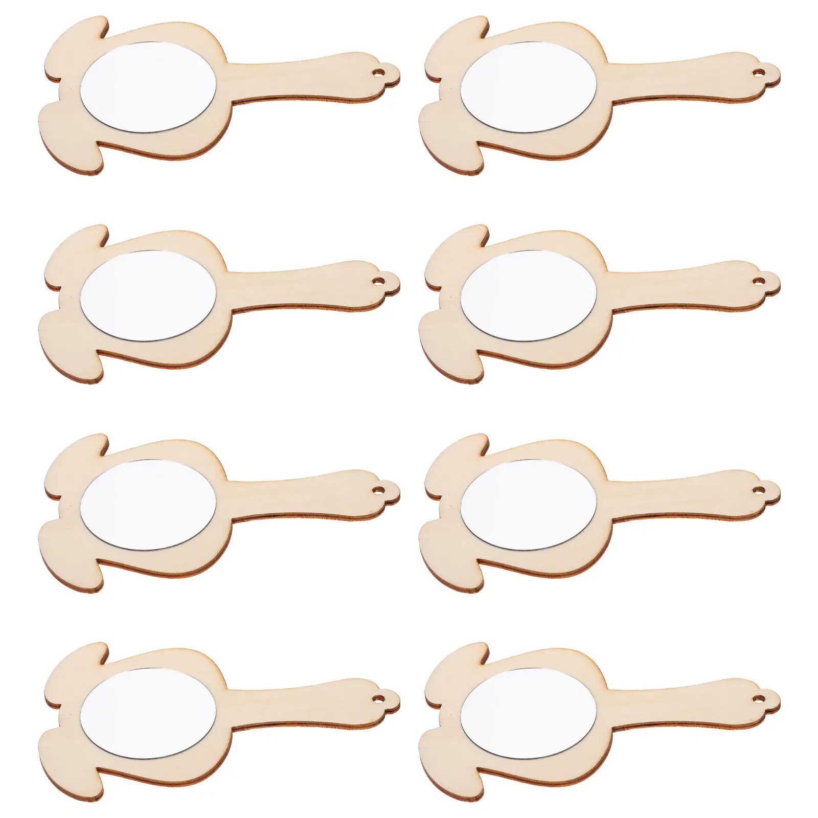 

Набор для творчества: 8 деревянных зеркал для печати, детский портативный зеркальный набор для девочек, декоративный аксессуар для туалетного столика