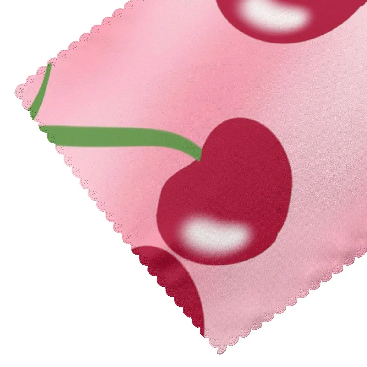 Red Cherry Green Stems Pink Placemat Heat Resistant Plate Mat for Dining Table Bowl Coaster Super Absorbent Mats
