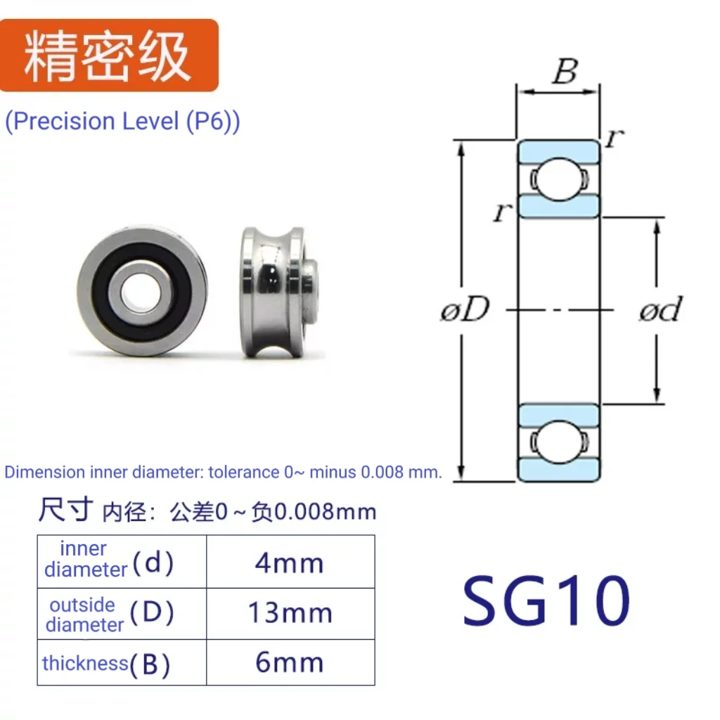 Keywords double-row ball, grooved bearing, model SG10 SG20,U-shaped groove guide roller, pulley embroidery machine bearing