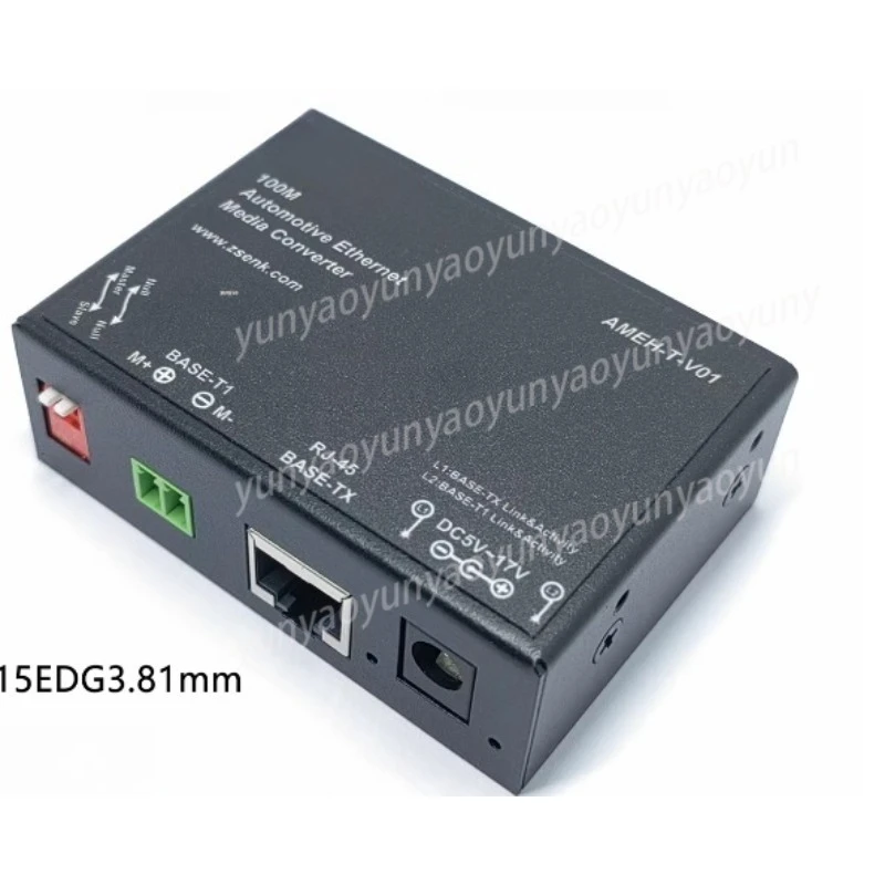 100M Automotive Ethernet Converter 100BASE-T1 To BASE-TX Ethernet RJ45 Adapter for Car Network Data Transmission