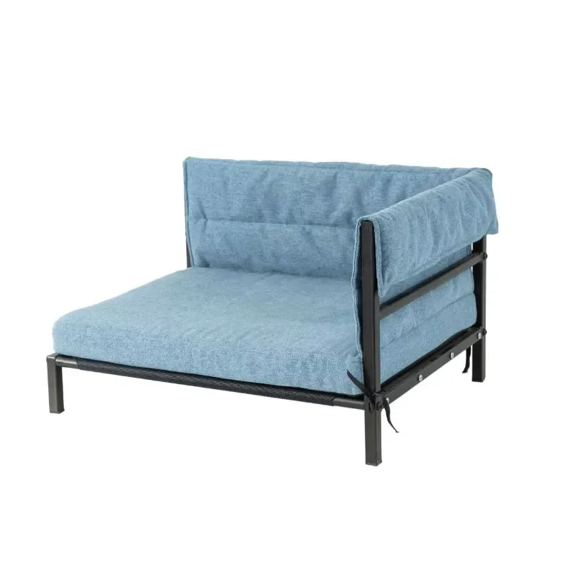 for Large Square Dog Pet Sofa Heavy Duty Iron Wood Frame Elevate Dog Bed Detachable Feature Cats Low MOQ Solid Pattern Pet