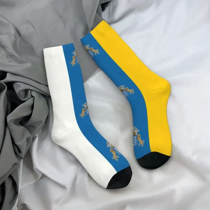 Y2K Cute Men'S Canary Islands Flag Dress Unisex Warm comodo 3D Print Crew Socks