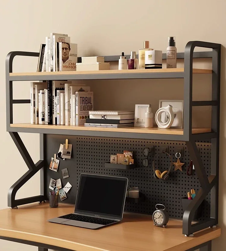 

Multi-layer simple and multi-functional student desktop storage rack wrought iron hole board