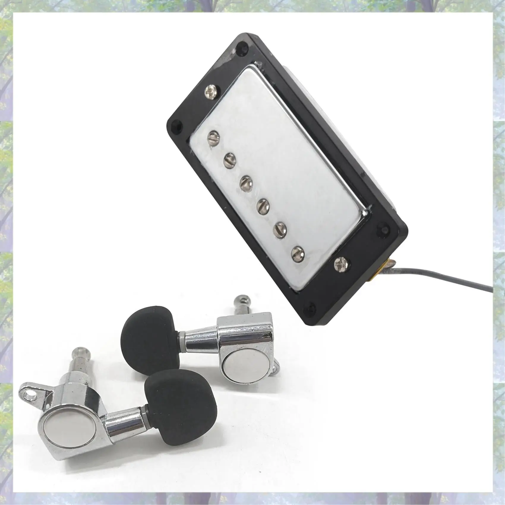 1 مجموعة هامبوكر مزدوجة لفائف التقاطات الرقبة والجسر و 6 قطعة سلسلة الغيتار ضبط أوتاد المفاتيح/مقابض رأس الآلة