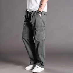 170KG Big Size 12xl 13XL Large Size Summer Men Cargo Pants Cotton Loose Casual Safari Style Pants 68 70 74