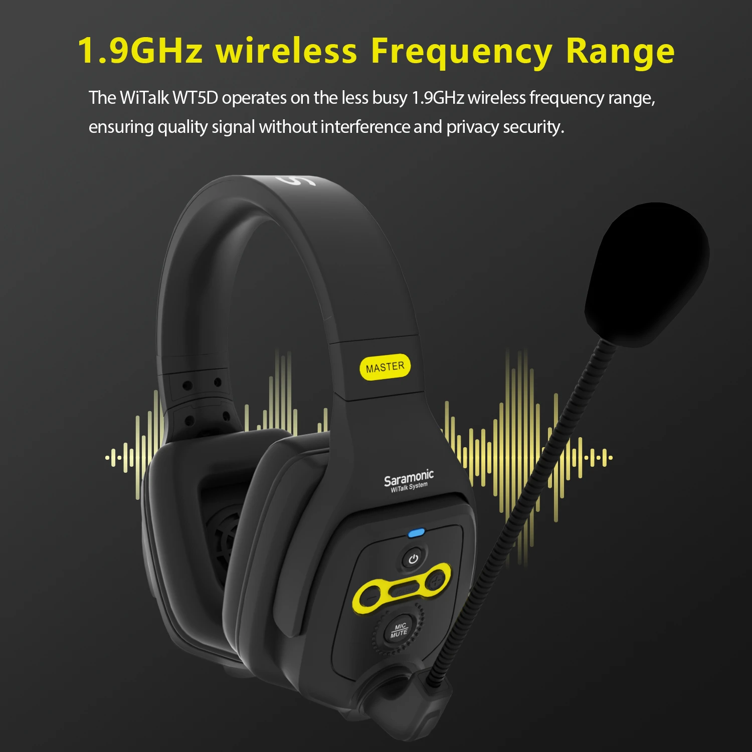 Saramonic Witalk WT5D Full Duplex Communication Wireless Headset System Marine Duplex Intercom Headsets Boat Coaches Microphone