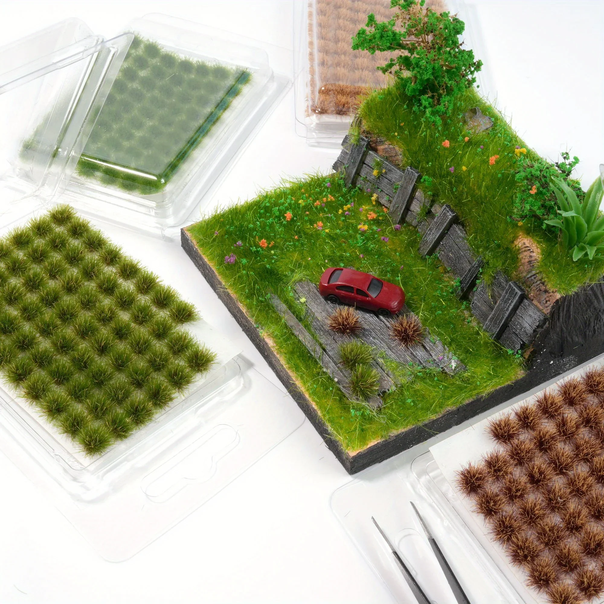 Static Grass Tufts 70/91 Pcs Realistic Multi-Color Grass for Miniature Garden Micro Landscape DIY Crafts Bonsai Decor
