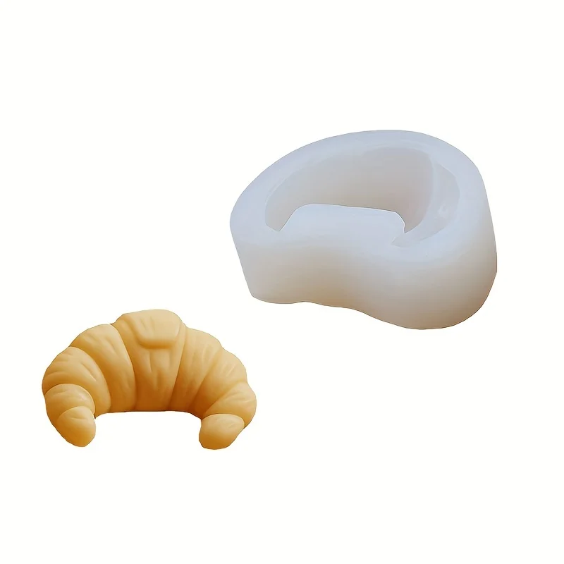 قطعة واحدة، قالب سيليكون لتزيين حلوى الكرواسون، بسكويت الشوكولاتة كريم موس، شموع العلاج العطري، قالب سيليكون