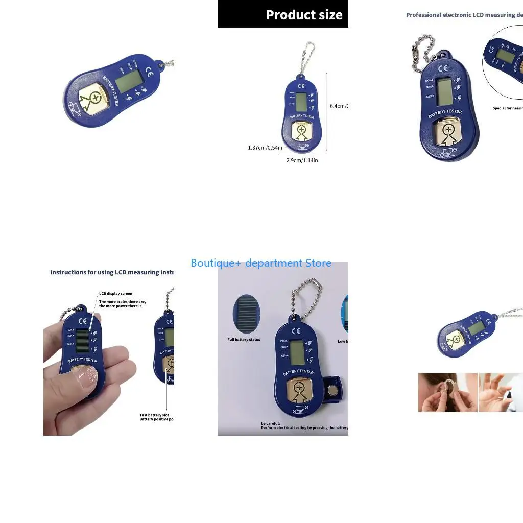 E1PD Hearing Help Battery Tester & Storage Case Portable & Easy To Use Hearing Help Battery Checker for 10/13/312/675 Batteries