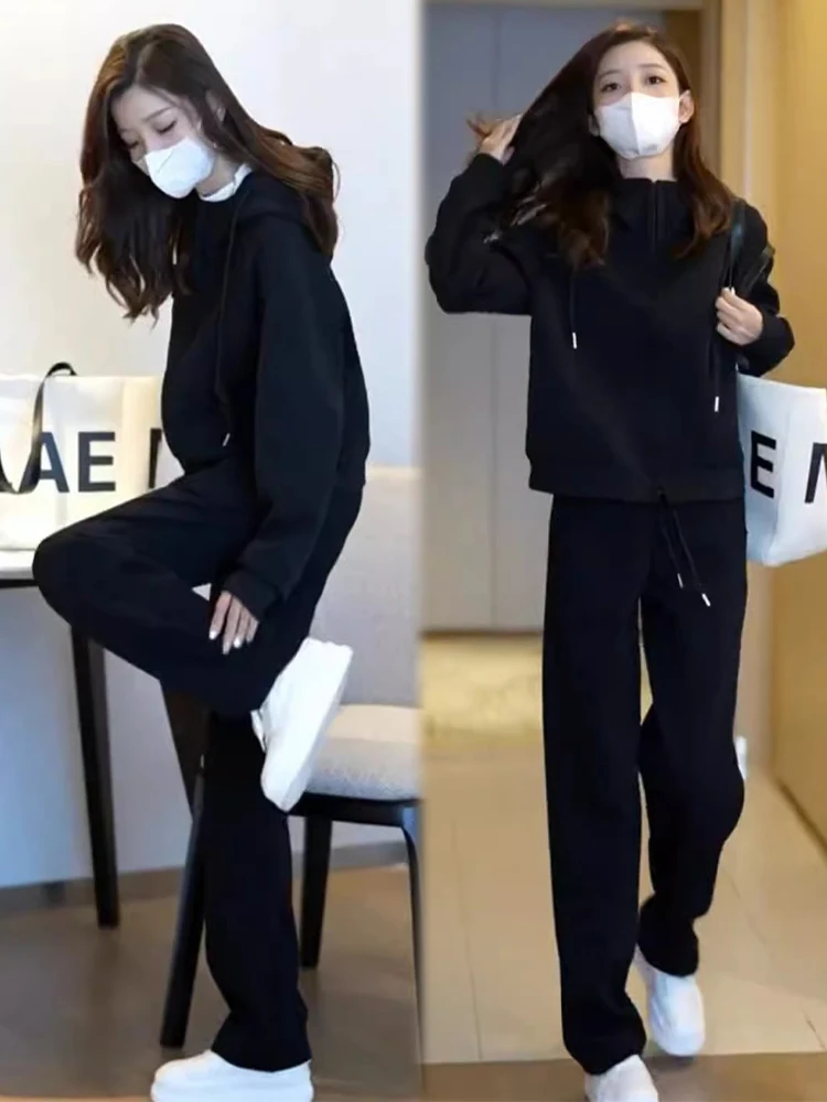 

Faionable Casual Sportswear Set for Women Spring Autumn New Sle Hoodie Long Pants Two Piece Set Versatile Comfortable