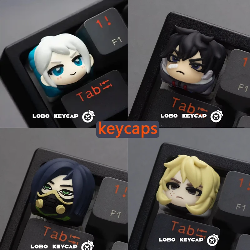 Valorant Keycap الراتنج مخصص Q-نسخة جيت Keycap الطرفية شخصية E-الرياضة الملحقات الميكانيكية لوحة المفاتيح ألعاب هدية