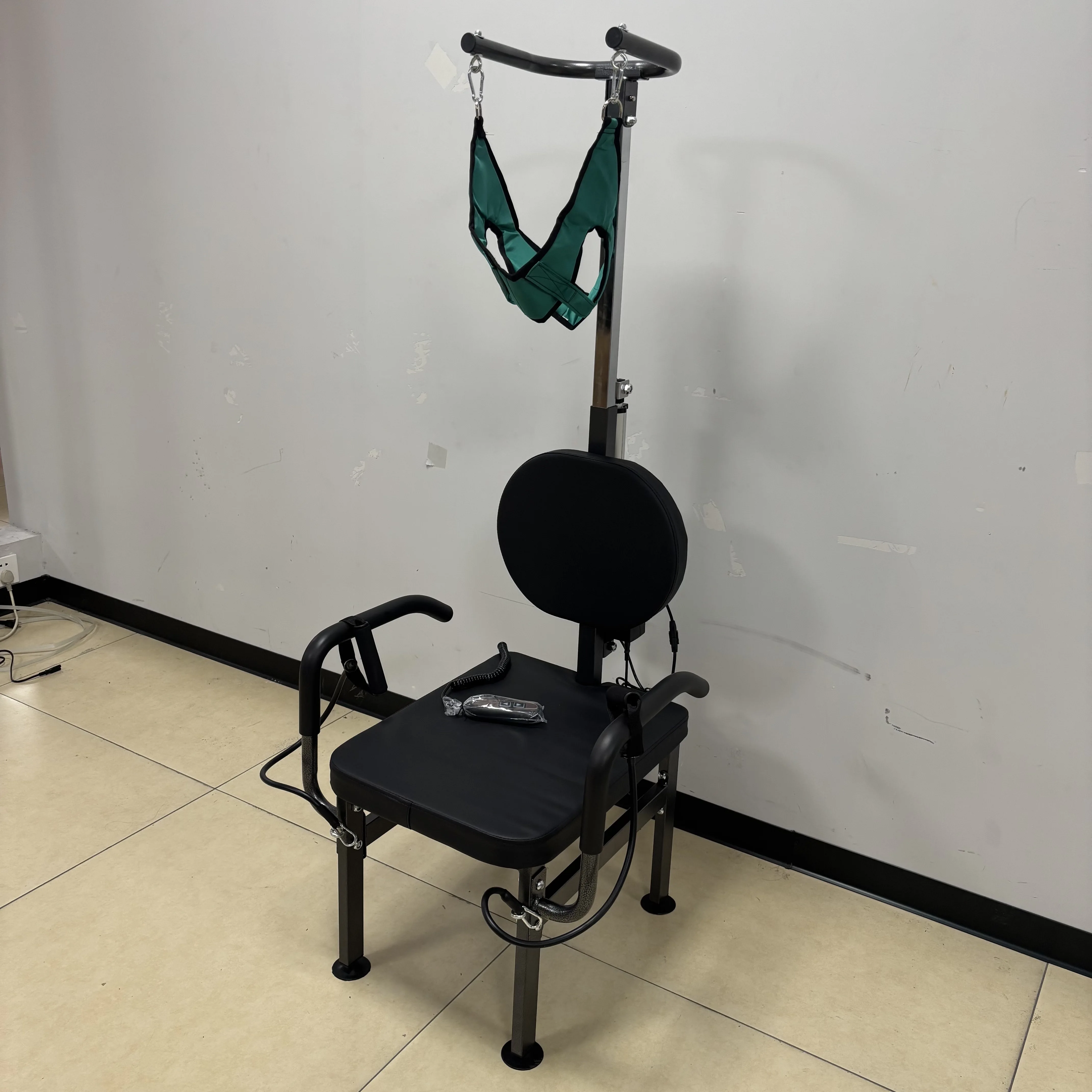 Portable Electric Cervical Traction Chair for Waist Neck Correction Fixed Neck Protection with Inverted Stool for Stretching
