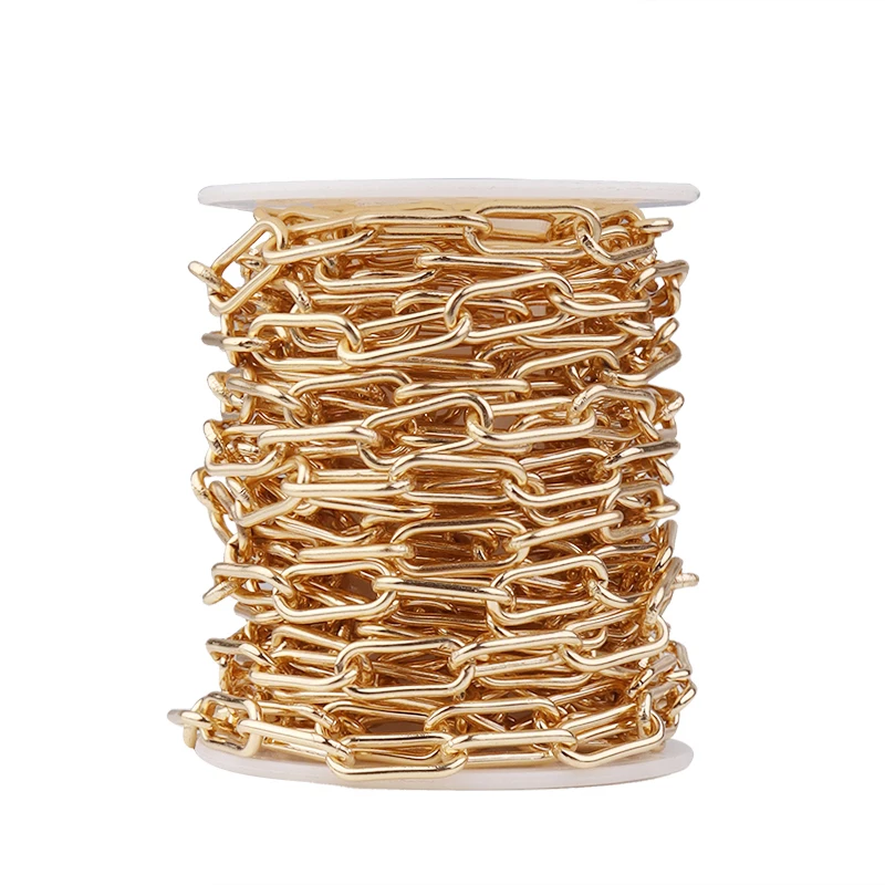 5 yards/roll Iron Paperclip Chains Cable Chains Gold Silver Color Chain For  For DIY Necklace Jewelry Making Findings Wholesale