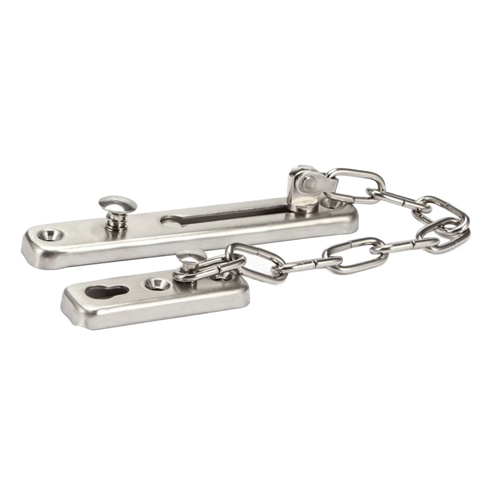 

2pcs Stainless Steel Door Lock Thickened For Home Durable Chain Latch Door Chain Guard Safe Locking
