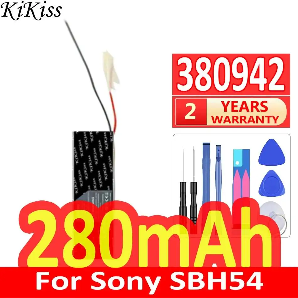 Durable 280mAh Long-Lasting For Sony SBH54 for Bluetooth Audio Receiver Battery 380942 2 Wire