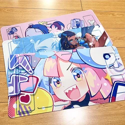 Anime Pokemon Nessa Tinkaton Lono Figures Play Mat PTCG Trading Card Game Mat Duel Plate Rubber Card Mat Waterproof Mouse Pad