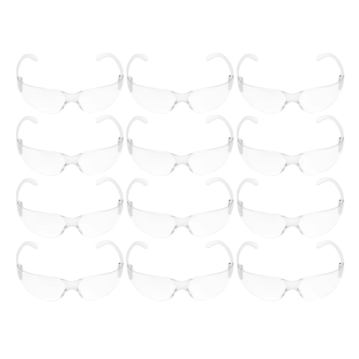 

12pcs Safety Glasses Dustproof Windproof Transparent Lens Eyes Protector Anti Spittle Goggles Industrial Lab Use
