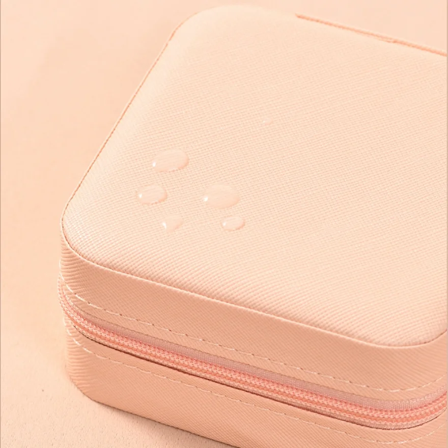 Portable Mini Jewelry Storage Box Travel Organizer Jewelry Case Leather Storage Earrings Necklace Ring Jewelry Organizer Display