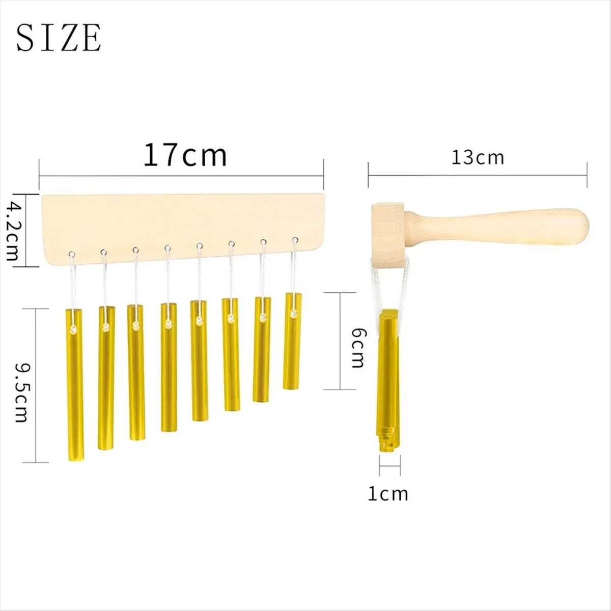 

Ручной 8-нотный колокольчик с молотком для орнамента, профессиональные сценические колокольчики, музыкальные ударные инструменты, золото [AA74-AAA]