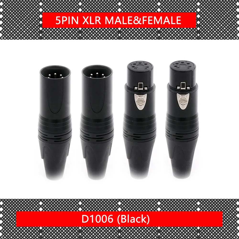 10 Stks/partij 3/4/5pin Xlr Connector Mannelijke/Vrouwelijke Xlr Plug Jack Socket Microfoon Mic Kabel Audio kabel Connector Zwarte Kleur