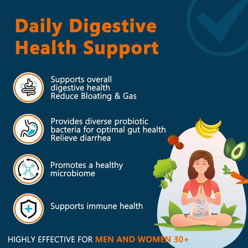 100 billion probiotics suitable for both men and women, 27 organic prebiotics, promoting intestinal digestion and immune health