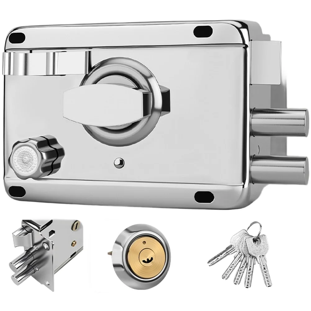 Wooden Door Mortise Lock Silver for Iron Security Lock with Cold Rolled Steel Knob 12 9 8.5cm Dimensions Smooth Operation