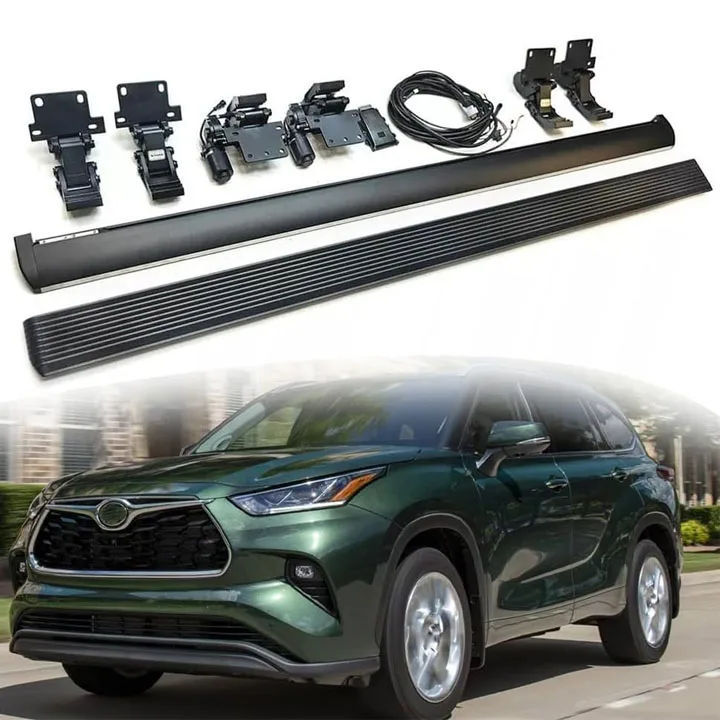 

Electric Running Board Side Step Fits for Highlander 2020-2025 Aluminum Black Intelligent Anti-Pinchcustom