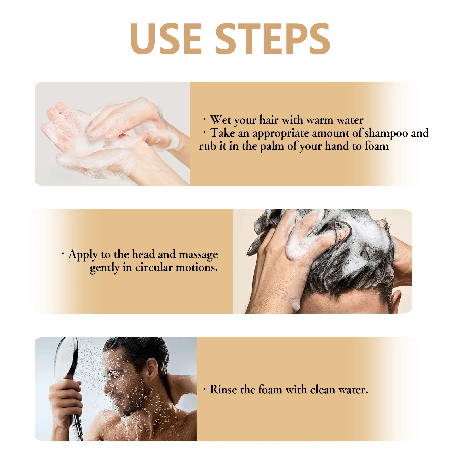 Hair Growth Shampoo for Men refreshing Moisturizing Gently Cleanse Repair Improve Volume Thinning Hair Anti alopecia shampoo