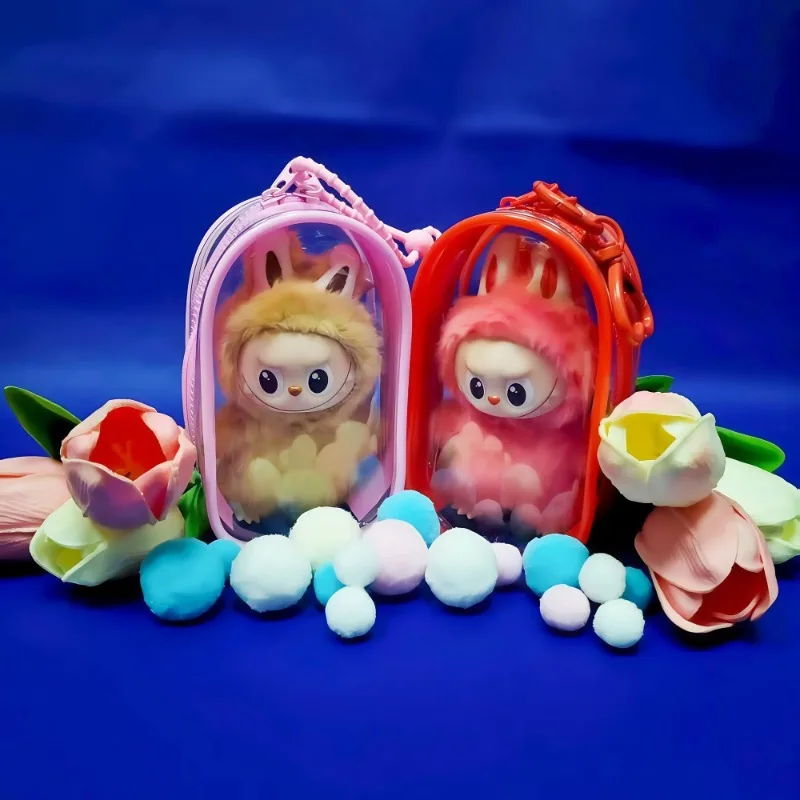 For Mini Labubu Outing Display Bag Protector Case For Labubu V4 The Monsters Pin for Love Series Storage Bag Doll Accessories