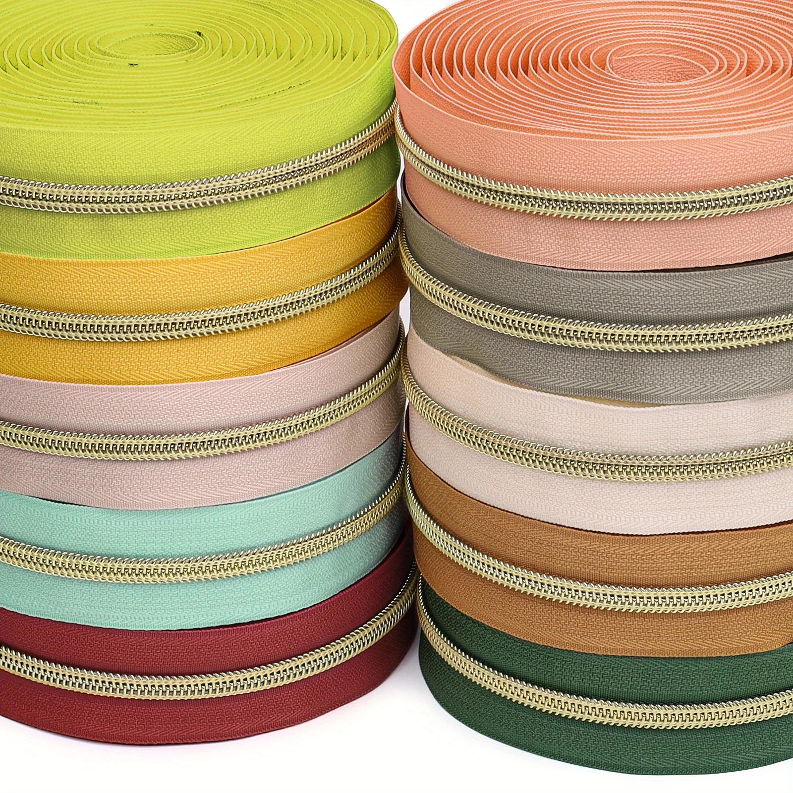 4.5 meters zipper + 10 zipper heads, 5 #colored zipper, with 10 zipper heads, multi-color optional