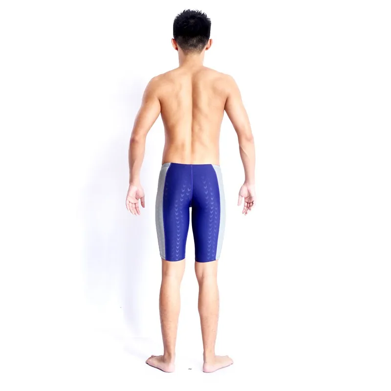 Professional Sharkskin Fabric Men\'s Swimming Trunks Medium and Large Boy\'s Shorts Competition Training