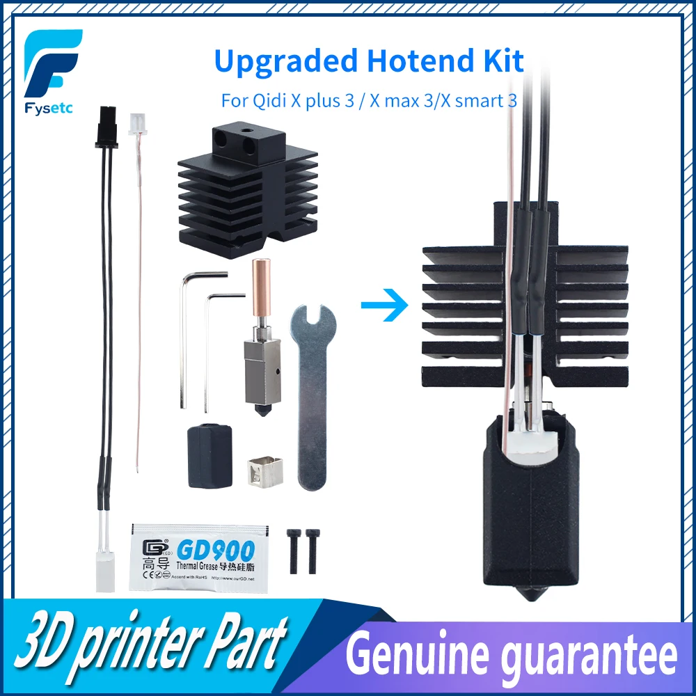 

For Qidi X plus 3 / X max 3/X smart 3 Upgraded Hotend Kit Rapid Heating Resistance High-Temperature For Fast Printing