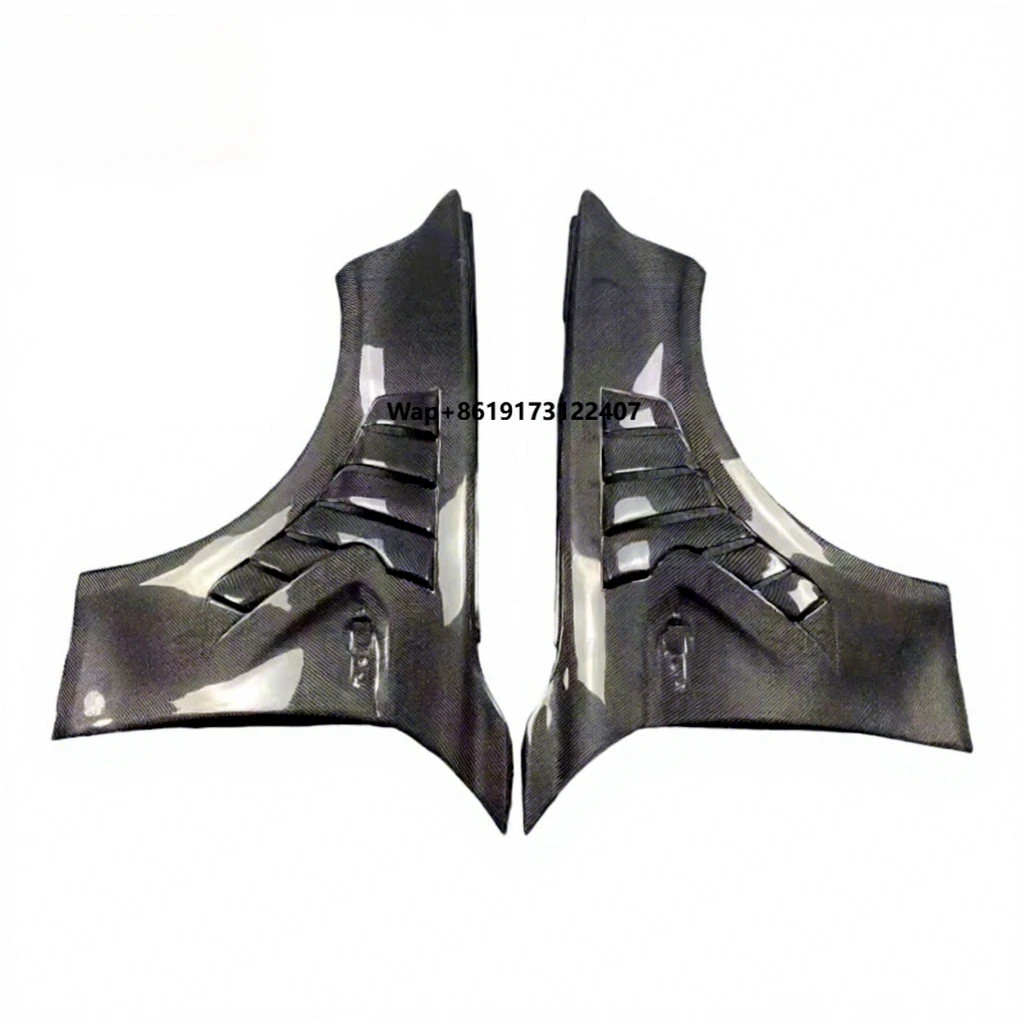 ICOOH Racing for GT-R R35 Carbon Fiber Glossy Black Clear Coated Side Front Fender Vents 2008+ Perfect Fitment