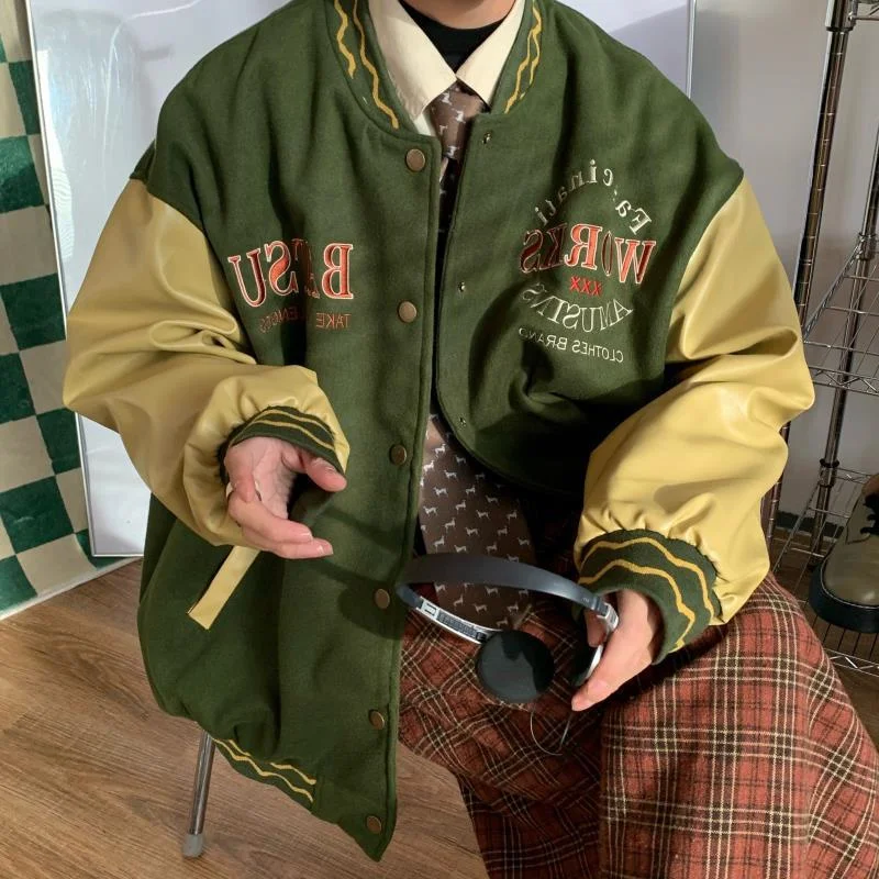 

Американская ретро-куртка в винтажном стиле с вышивкой букв, новая весенняя модель, корейская универсальная женская модная верхняя одежда/пальто