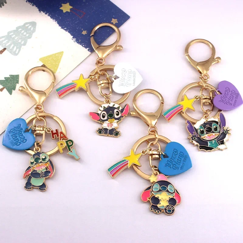 Disney Cute  Stitch  Pendant Keychain for friends  Cartoon Keyrings Backpack Accessory Jewelry Gift  Accessories Bag Pendant