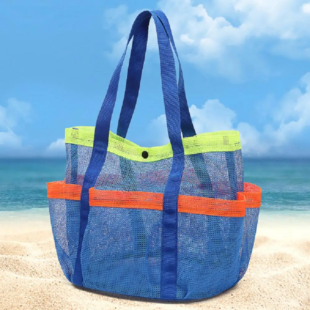 Borsa da toilette portatile in rete borsa a rete da spiaggia capacità borsa da spiaggia in rete organizzatore per Caddy da doccia per viaggi