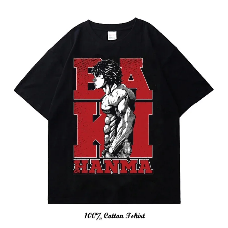 Japanese Anime Baki Hanma The Grappler Graphic Print T Shirt Casual Fashion Crew Neck Short Sleeve Plus Size T Shirt Women Tee