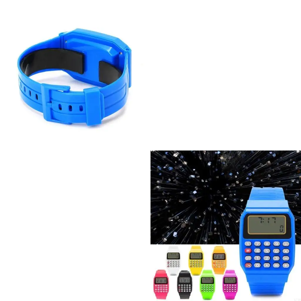 ساعة يد بآلة حاسبة إلكترونية متعددة الأغراض من السيليكون للأطفال من Fashion