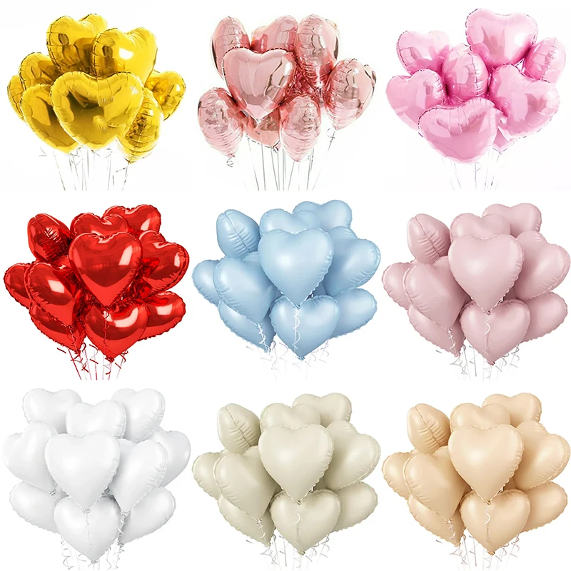 18inch Heart-shaped Foil Balloons Rose Gold Red Pink Cream Love Heart Balloon Anniversary Birthday Party Wedding Decorations