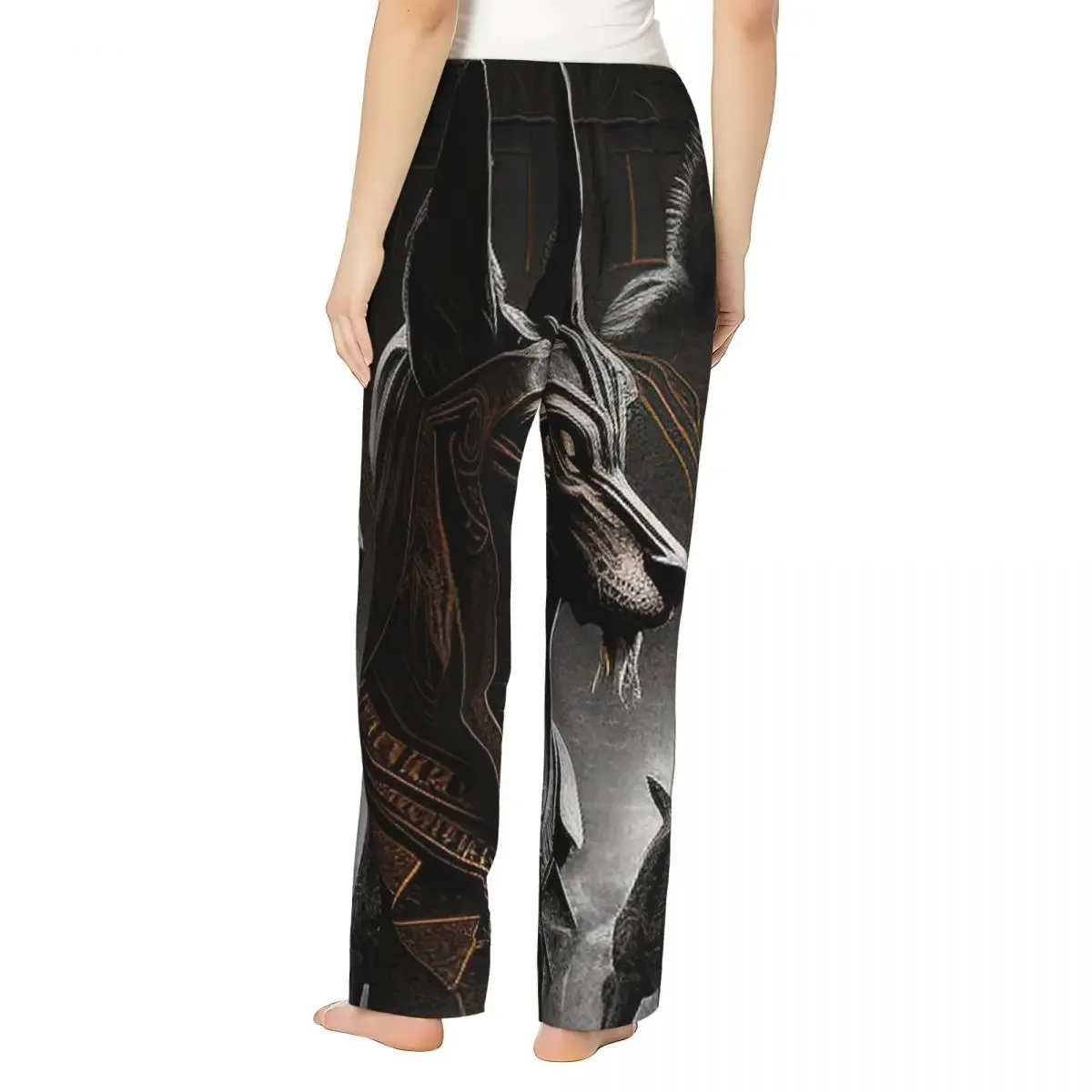 Custom Ancient Egypt God Anubis Egyptian Pharaoh (4) Women Pajama Pants Lounge Sleep Sleepwear Bottoms with Pockets